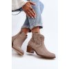 Členkové topánky na podpätku  béžové kód obuvi 3426 CAPP WEL (Veľkosť 37)