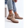 Členkové topánky na podpätku  béžové kód obuvi A2901-8 BEIGE (Veľkosť 41)
