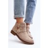 Členkové topánky na podpätku  béžové kód obuvi A2901-8 BEIGE (Veľkosť 41)