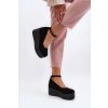 Čierne dámske espadrilky z ekologického semišu na platforme s klinom, kód produktu JH333P BLACK