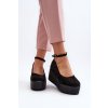 Čierne dámske espadrilky z ekologického semišu na platforme s klinom, kód produktu JH333P BLACK