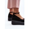 Čierne dámske espadrilky z ekologického semišu na platforme s klinom, kód produktu JH333P BLACK