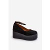 Čierne dámske espadrilky z ekologického semišu na platforme s klinom, kód produktu JH333P BLACK
