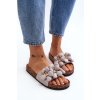 Dámske šedé Sandále s ozdobami bunlia / CK278P GREY (Veľkosť 36)
