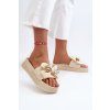 Dámské Žabky S Mašlí a Medvídkem Beige Katterina (Veľkosť 37)