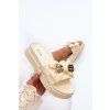 Dámské Žabky S Mašlí a Medvídkem Beige Katterina (Veľkosť 37)