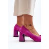 Sametové lodičky na podpätku fuksiová alessyndra / 66602 FU (Veľkosť 36)