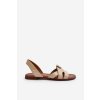 Zazoo 40185 pohodlné kožené klínové Sandále hnedé / 40185 BF. BEŻ (Veľkosť 37)