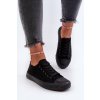 Dámske klasické nízke čierne tenisky caelira / B-806 ALL BLACK (Veľkosť 40)