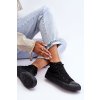 Čierne dámske plátenné tenisky na rovnej podrážke, kód produktu B-807 ALL BLACK