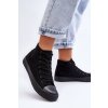 Čierne dámske plátenné tenisky na rovnej podrážke, kód produktu B-807 ALL BLACK