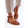 Zazoo 40378 Ploché Dámské Kožené Sandály Hnědé (Veľkosť 37)