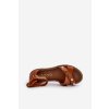 Zazoo 40378 Ploché Dámské Kožené Sandály Hnědé (Veľkosť 37)