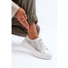 Biele dámske kožené tenisky na plošine, kód produktu LR505 WHITE