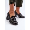 Dámske lakované lodičky na podpätku čierne d&a mr38-973 / MR38-973 BLACK (Veľkosť 37)