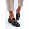 Lakované lodičky na podpätku čierne s.barski mr38-960 / MR38-960 BLACK (Veľkosť 38)