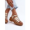 Zazoo 40410 Dámske kožené Sandále zlaté / 40410 BF.ZŁOTO (Veľkosť 36)