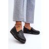Čierne dámske poltopánky z prírodnej kože S.Barski na rovnej podrážke, kód produktu LR260 BLACK