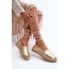 Šněrovací eko kožené espadrilky zlaté Ismanne (Veľkosť 36)