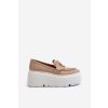 Dámske mokasíny  béžové kód obuvi 3458 BEŻ LICO (Veľkosť 40)