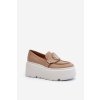 Dámske mokasíny  béžové kód obuvi 3458 BEŻ LICO (Veľkosť 40)