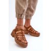 Zazoo 40410 Dámské kožené sandály hnědé (Veľkosť 40)