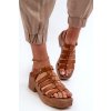 Zazoo 40410 Dámské kožené sandály hnědé (Veľkosť 40)
