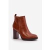 Členkové topánky na podpätku  hnedé kód obuvi UK155 CAMEL (Veľkosť 41)
