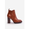 Členkové topánky na podpätku  hnedé kód obuvi UK155 CAMEL (Veľkosť 41)