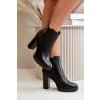 Členkové topánky na podpätku  čierne kód obuvi UK157 BLACK (Veľkosť 40)