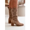 Dámske čižmy  béžové kód obuvi RMR2337-11 BEŻ (Veľkosť 41)