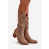 Dámske čižmy  béžové kód obuvi RMR2337-11 BEŻ (Veľkosť 41)