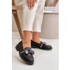 Dámske mokasíny s mašľou s.barski hy42-331 čierne / HY42-331 BLACK (Veľkosť 37)