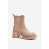z eko semišuové Dámské Boty Na Podpatku Zateplené Světle Béžové Meriluna (Veľkosť 40)
