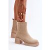 z eko semišuové Dámské Boty Na Podpatku Zateplené Světle Béžové Meriluna (Veľkosť 40)