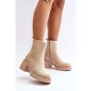 z eko semišuové Dámské Boty Na Podpatku Zateplené Světle Béžové Meriluna (Veľkosť 40)