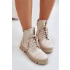 Členkové topánky na podpätku  béžové kód obuvi 2831/054 (Veľkosť 39)