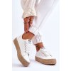Biele dámske tenisky na plošine Lee Cooper z textilu, kód produktu LCW-23-31-1796L WHITE