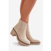 Zateplené semišové topánky na podpätku Beige Lerallea (Veľkosť 40)