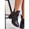Zateplené Kotníkové Boty Na Masivním Podpatku Přírodní Kůže Černé Vinceza 66676 (Veľkosť 40)