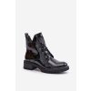 Členkové topánky na podpätku  čierne kód obuvi 58136 BLACKPT (Veľkosť 38)