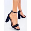 Čierne dámske lodičky z eko kože na 6-9cm podpätku, kód produktu A1-077