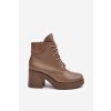 Kožené Dámské Botky Na Sloupku Tmavě Hnědé Lemar Leocera (Veľkosť 37)