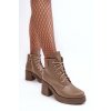 Kožené Dámské Botky Na Sloupku Tmavě Hnědé Lemar Leocera (Veľkosť 37)