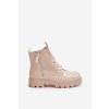 Členkové topánky na podpätku  béžové kód obuvi 090 BEIGE (Veľkosť 38)