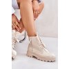 Členkové topánky na podpätku  béžové kód obuvi 090 BEIGE (Veľkosť 38)