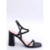 Čierne dámske elegantné sandále z eko kože na podpätku nad 9cm, kód produktu LE0100P