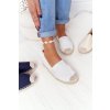 Biele dámske espadrilky z textilu na gumenovej podrážke HH274493 OFF WHITE