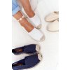 Biele dámske espadrilky z textilu na gumenovej podrážke HH274493 OFF WHITE