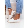 Biele dámske espadrilky z textilu na gumenovej podrážke HH274493 OFF WHITE